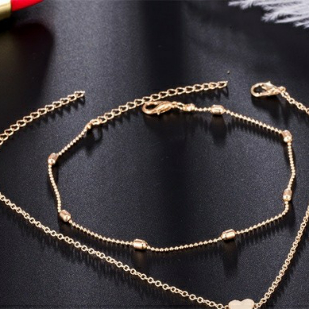 2 Pcs Stackable Dainty Anklet Set - Picture 3 of 6